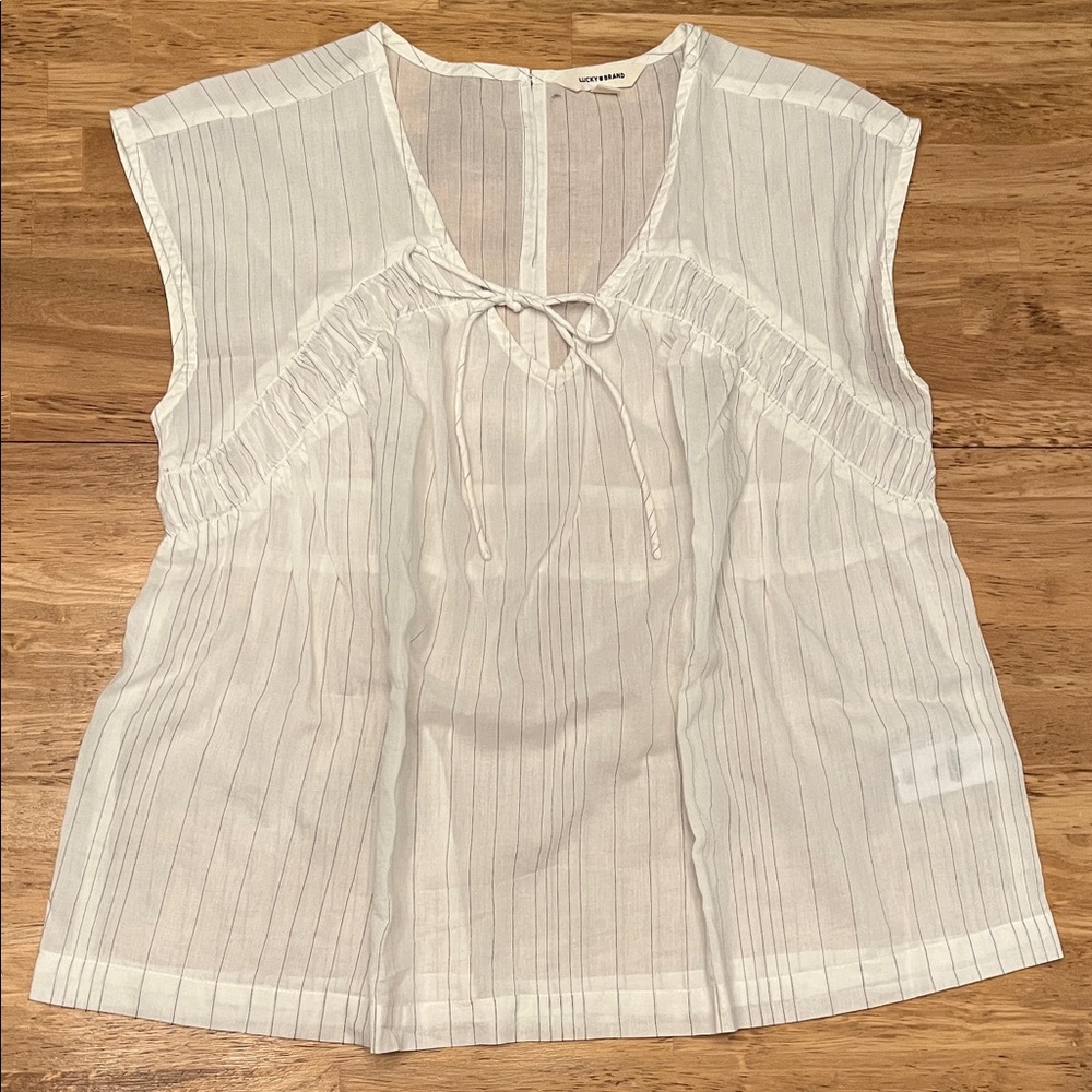Lucky Brand Ivory Pinstripe Blouse